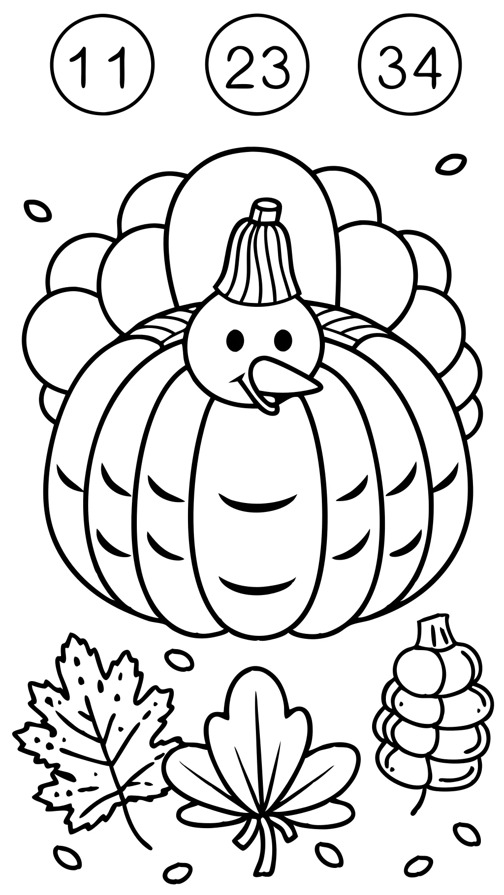 coloriage de couleur de Thanksgiving par numéro